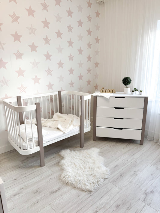 Baby Crib ELIN - Cappuccino/White