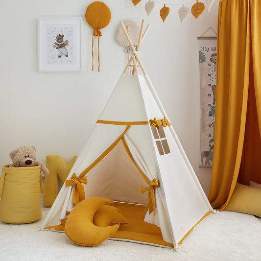 Beige-Mustard Teepee Tent