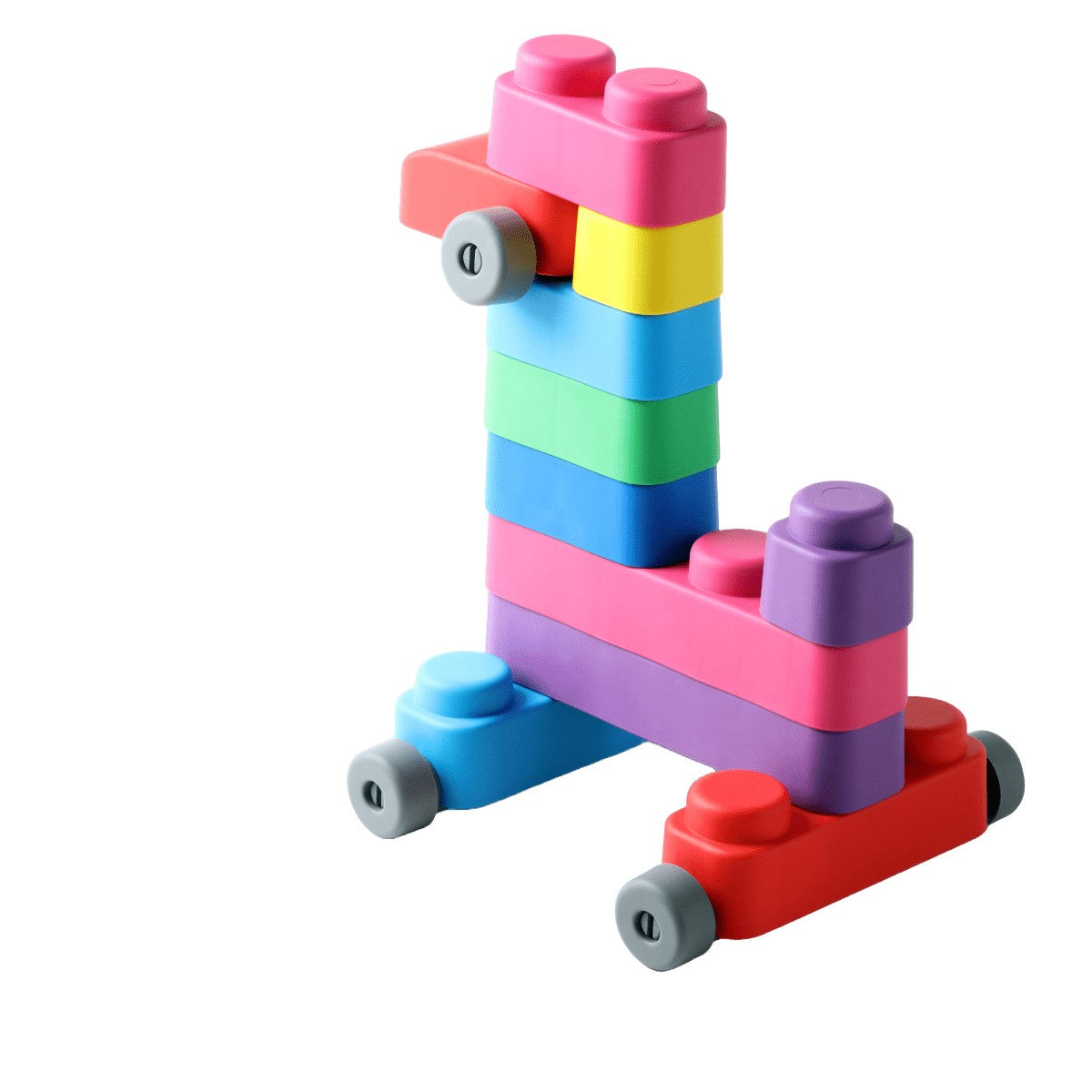 Soft Blocks Set With Wheels - 21 pcs
