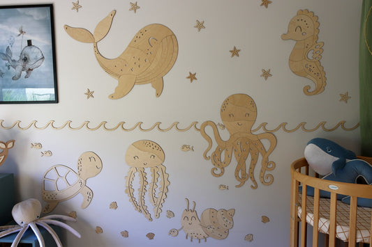 Wooden Wall Decoration - Whale