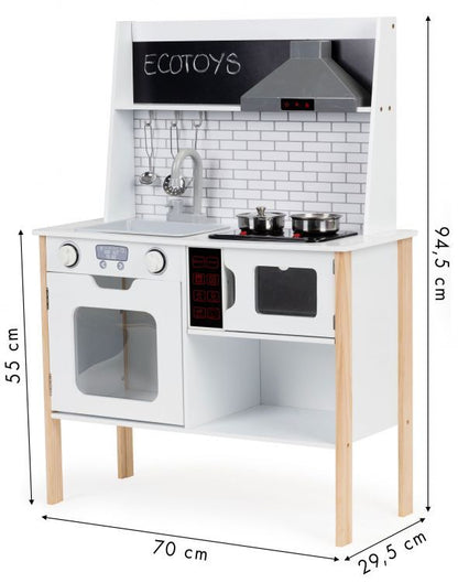 Wooden Play Kitchen with Sound and Light