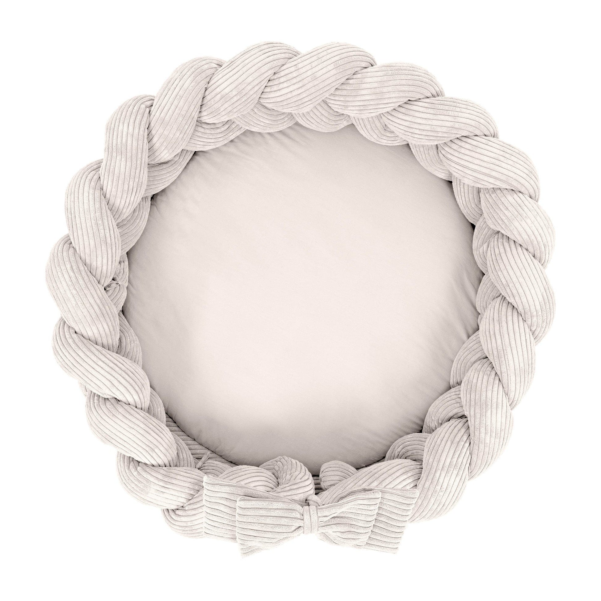 Baby Nest & Play Mat With Crib Bumper Braid - Vanilla