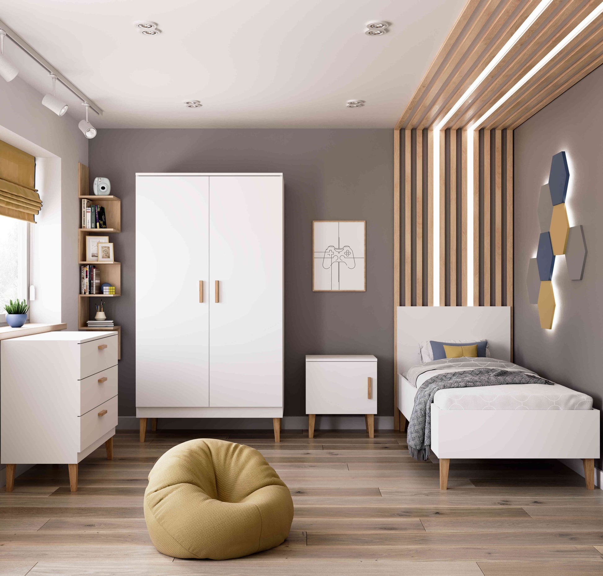 Bedside Table Kubi - White