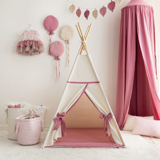 Tipi.tu vaikiška tipi palapinė „Beige-Pink“