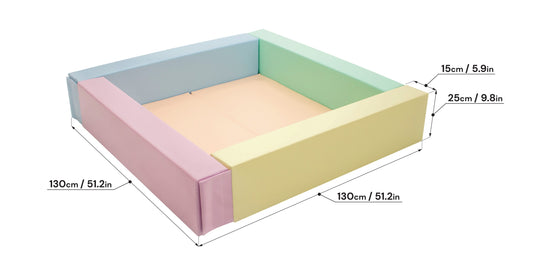 IGLU minkštas kamuoliukų baseinas – šviesių pastelinių spalvų