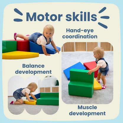 Soft Play 6 Foam Block Set - Pastel Turquoise Explorer