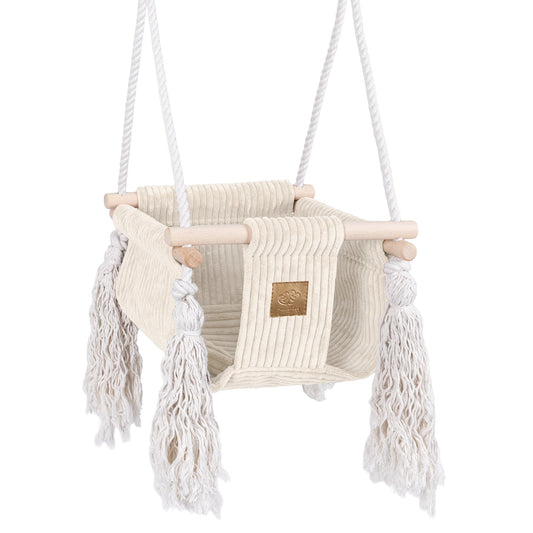 MeowBaby® kvadratinė kambario sūpynė kūdikiui – ecru