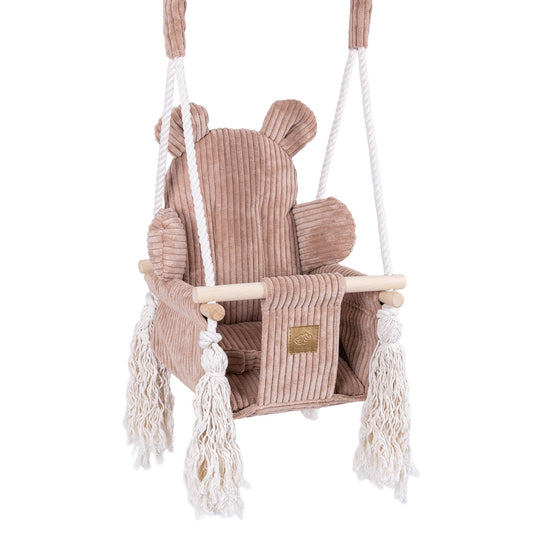 MeowBaby® „Teddy“ kambario sūpynė kūdikiui – pudros rožinė