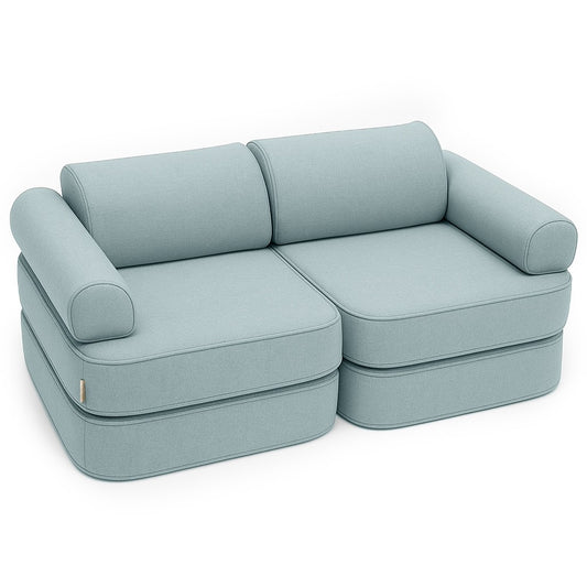 MeowBaby® „Outzy Pocket“ 6 dalių modulinė vaikiška sofa – dangaus mėlyna „Cloudberry“