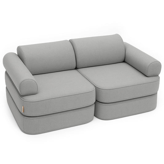 MeowBaby® „Outzy Pocket“ 6 dalių modulinė vaikiška sofa – rūko pilka
