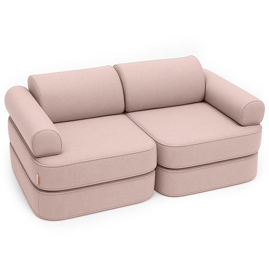 MeowBaby® „Outzy Pocket“ 6 dalių modulinė vaikiška sofa – rausva „Rosy Dune“