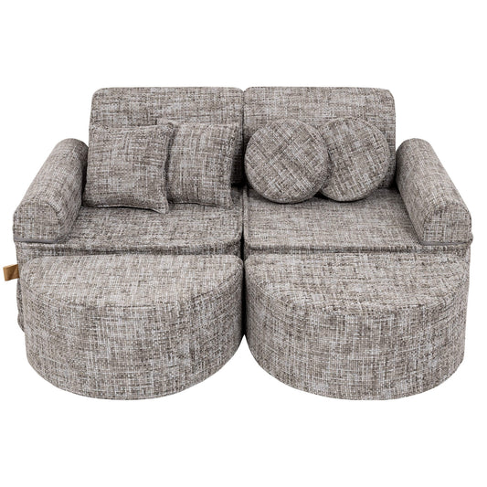 MeowBaby vidutinė modulinė sofa vaikams „Tangle Moon Grey Plus“