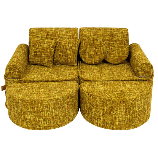 MeowBaby vidutinė modulinė sofa vaikams „Tangle Honey Mustard Plus“