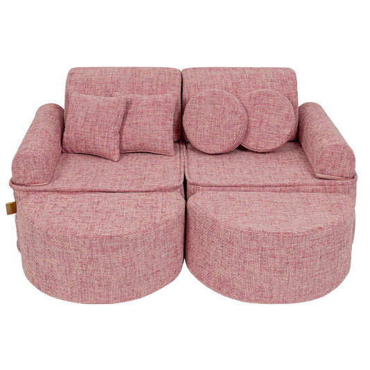 MeowBaby vidutinė modulinė sofa vaikams „Tangle Bubblegum Pink Plus“