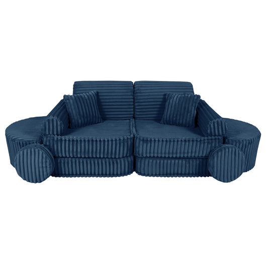 MeowBaby vidutinė modulinė sofa vaikams „Churros Blue Plus“