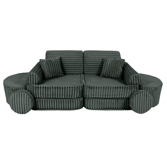 MeowBaby vidutinė modulinė sofa vaikams „Churros Forest Green Plus“