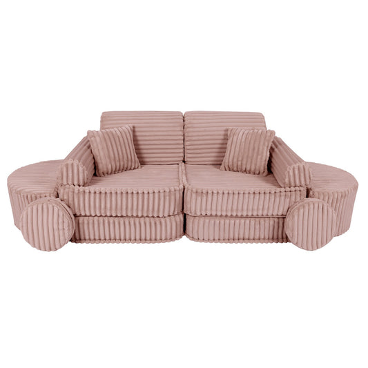 MeowBaby vidutinė modulinė sofa vaikams „Churros Pink Plus“