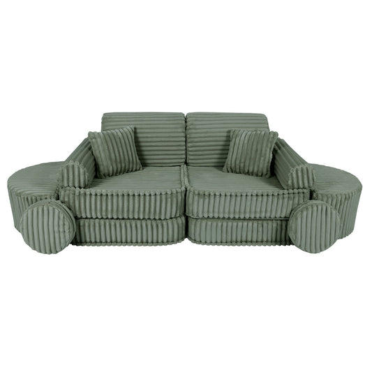 MeowBaby vidutinė modulinė sofa vaikams „Churros Sage Green Plus“