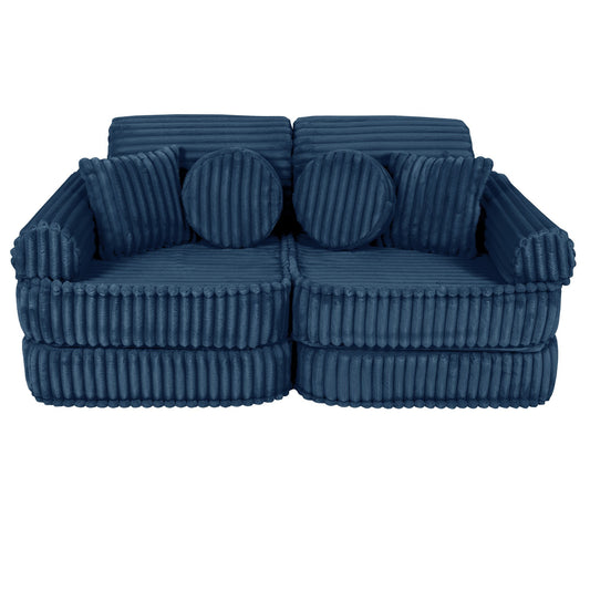 MeowBaby vidutinė modulinė sofa vaikams „Churros Blue“
