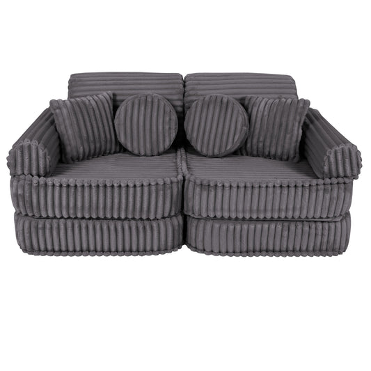 MeowBaby vidutinė modulinė sofa vaikams „Churros Jurassic Grey“