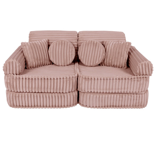 MeowBaby vidutinė modulinė sofa vaikams „Churros Pink“