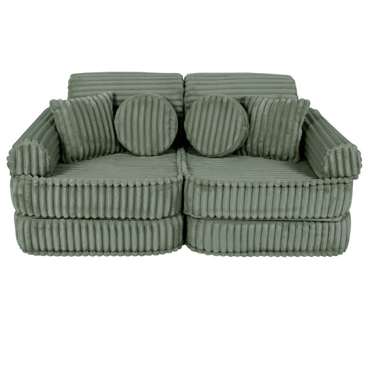 MeowBaby vidutinė modulinė sofa vaikams „Churros Sage Green“