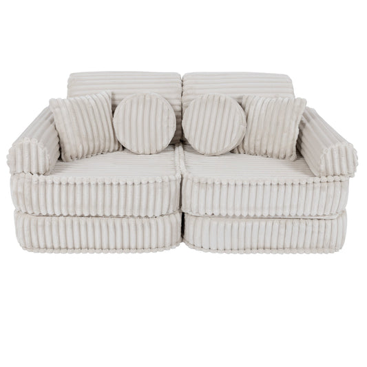 MeowBaby vidutinė modulinė sofa vaikams „Churros White“