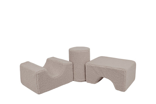 MeowBaby® „Bearly“ 3 minkštų žaidimų formų rinkinys – šviesiai pilkas