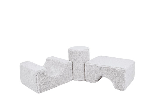 MeowBaby® „Bearly“ 3 minkštų žaidimų formų rinkinys – balkšvas