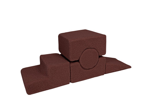 MeowBaby® „Bearly“ 5 minkštų žaidimų formų rinkinys – rudas