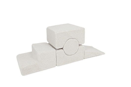 MeowBaby® „Bearly“ 5 minkštų žaidimų formų rinkinys – kreminis