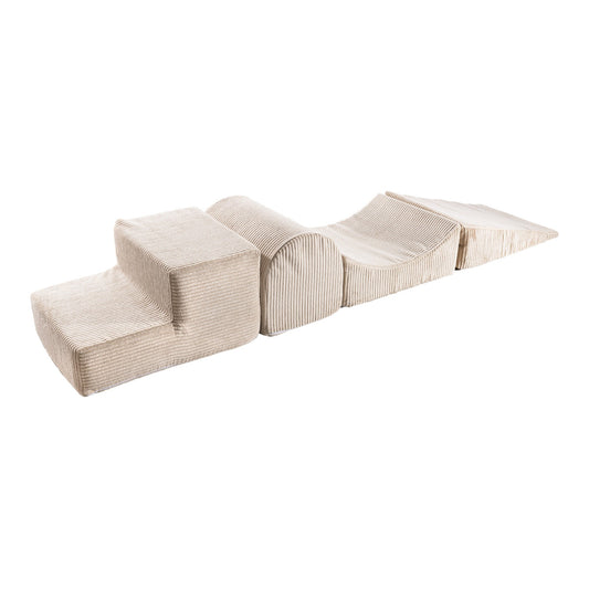 MeowBaby® 4 dalių kordurojaus žaidimų formų rinkinys su kamuoliukų baseinu – ecru