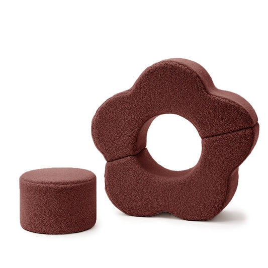 MeowBaby® 3 minkštų gėlės formos elementų rinkinys – tamsiai rudas