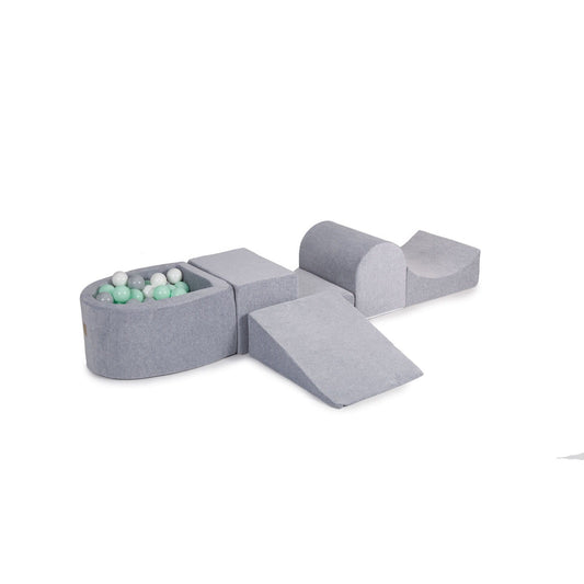 MeowBaby® minkštų žaidimų formų rinkinys su kamuoliukų baseinu