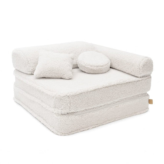 MeowBaby® „Bearly Seat“ 5 dalių modulinis vaikiškas fotelis – balkšvas