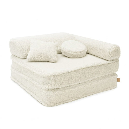 MeowBaby® „Bearly Seat“ 5 dalių modulinis vaikiškas fotelis – kreminis