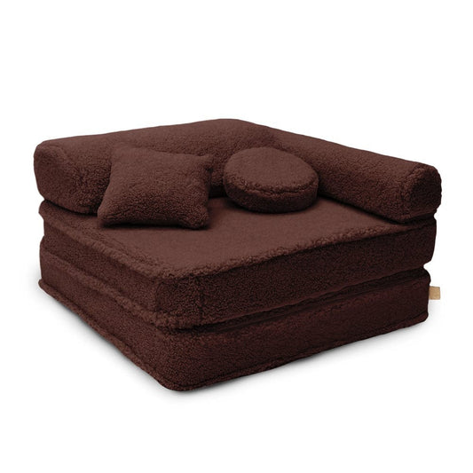 MeowBaby® „Bearly Seat“ 5 dalių modulinis vaikiškas fotelis – tamsiai rudas