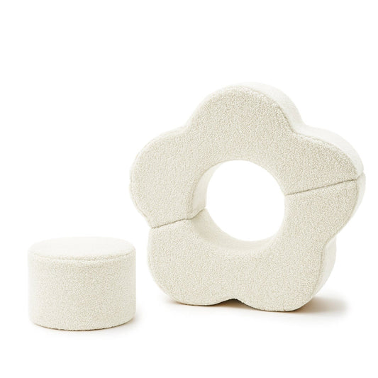 MeowBaby® 3 minkštų gėlės formos elementų rinkinys – kreminis