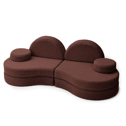MeowBaby® „Coccolo“ 6 dalių modulinė vaikiška sofa – ruda