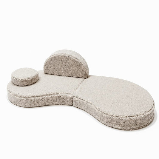 MeowBaby® Modular Sofa Coccolo for Kids – 6 Piece, Bearly Light Gray