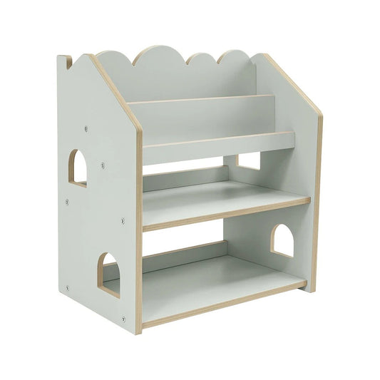 MeowBaby® Montessori namelio formos MDF knygų lentyna – Mint