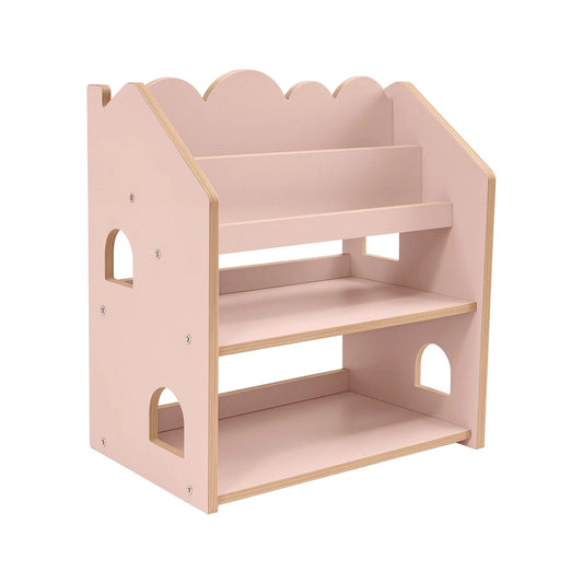 MeowBaby® Montessori namelio formos MDF knygų lentyna – rožinė