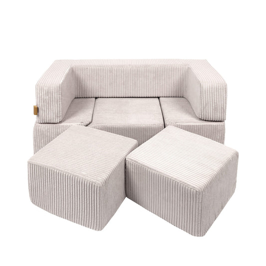MeowBaby® minkštų velveto modulių sofa – ecru