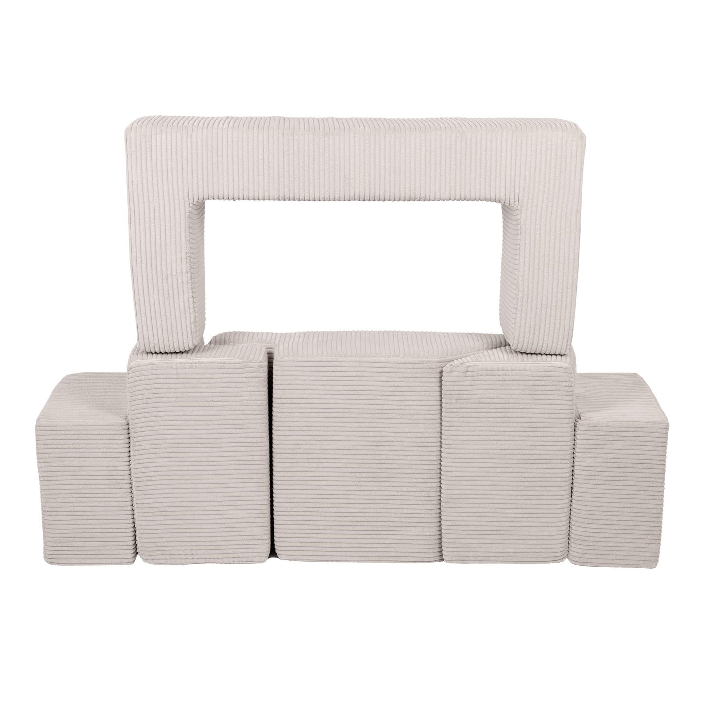 MeowBaby® Soft Velvet Bricks Sofa - Ecru