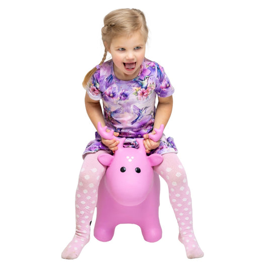 Gerardo's Toys šokliukas „My First JUMPY“ – rožinis briedžiukas