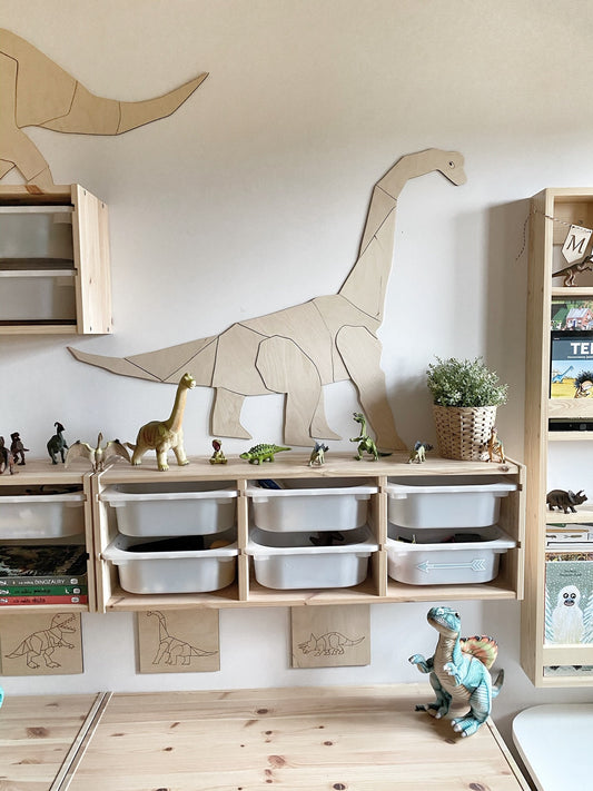 Cut It Now XL medinė sienos dekoracija „Origami Diplodocus“