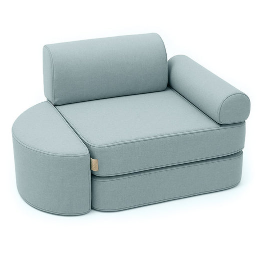 MeowBaby maža modulinė vaikiška sofa Outzy Pocket – Debesų mėlyna