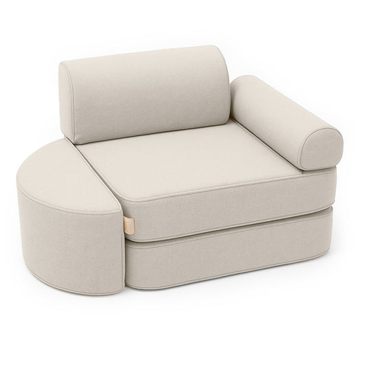 MeowBaby maža modulinė vaikiška sofa Outzy Pocket – Avižų smėlio
