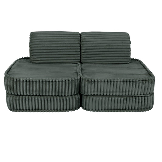 MeowBaby maža modulinė sofa vaikams „Churros Forest Green“