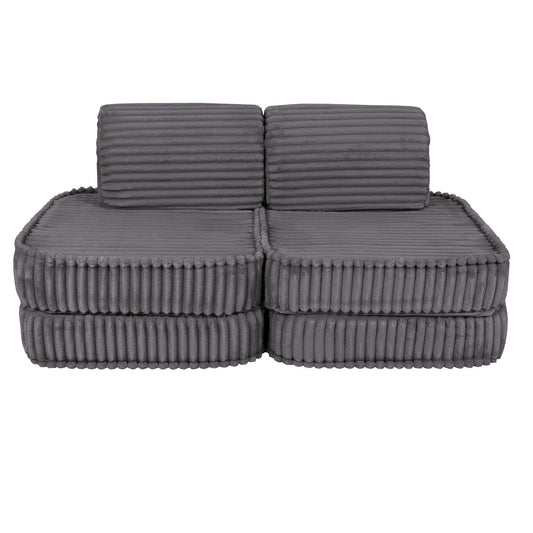 MeowBaby maža modulinė sofa vaikams „Churros Jurassic Grey“